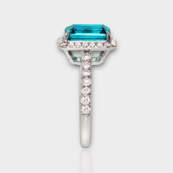 Blue Zircon Engagement Ring - Picture 8 of 8